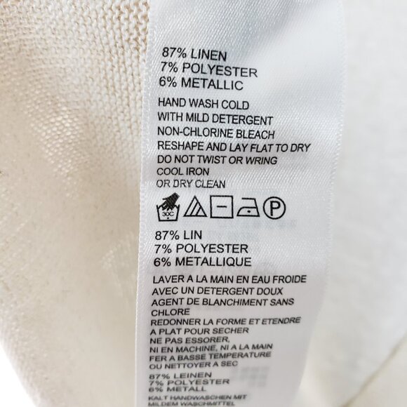 Tommy Bahama Linen Blend Cardigan Lightweight Open Front Neutral Minimalist sz L - Picture 8 of 11